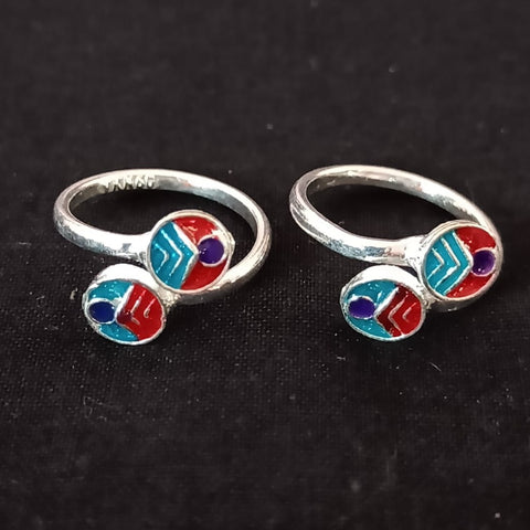 925 Silver Adjustable Toe Rings Pair (Design 111)
