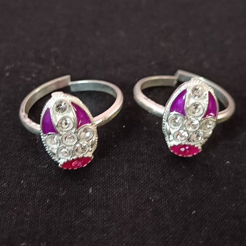 925 Silver Adjustable Toe Rings Pair (Design 115)