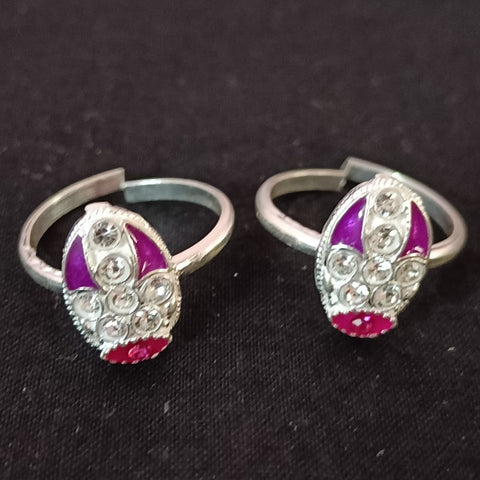 925 Silver Adjustable Toe Rings Pair (Design 115)