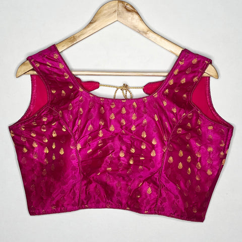 Magenta Color Readymade Printed Trends Blouse in Silk for Party Wear (Design 1161)