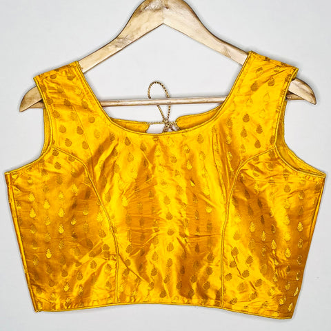 Yellow Color Readymade Printed Trends Blouse in Silk for Party Wear (Design 1162)