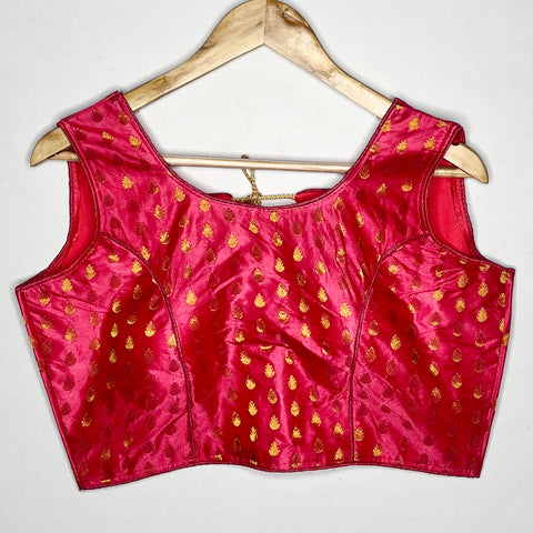 Red Color Readymade Printed Trends Blouse in Silk for Party Wear (Design 1166)