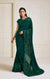 Lycra Green Designer Saree with Sequins and Ribbon Embroidery, Handwork Butta - PAAIE