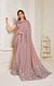 Lycra Pink Designer Saree with Sequins and Cord Embroidery & Handwork Butta - PAAIE