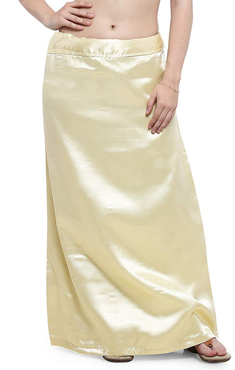 Readymade Petticoats in Light Golden Color for Saree (Satin)