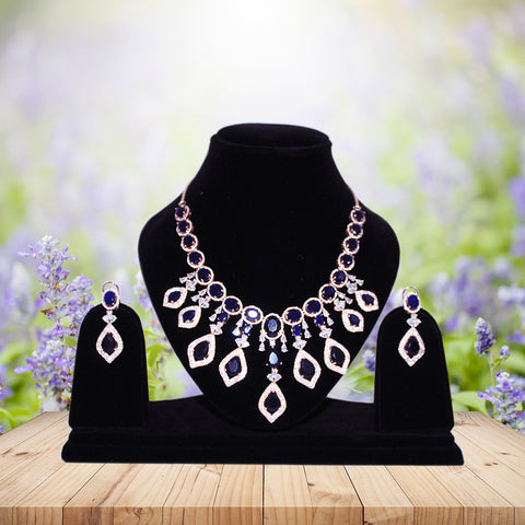 American Diamond Necklace Set with Earring (E13) - PAAIE