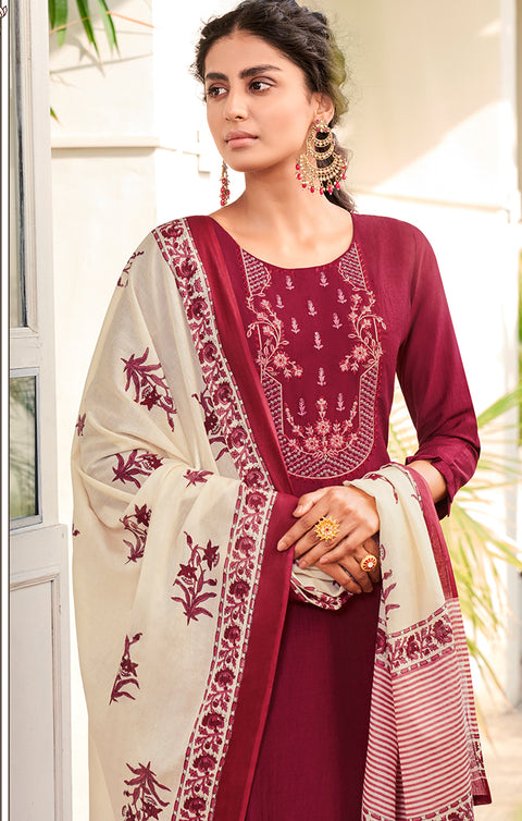 Exceptional Red Designer Suit & Salwar with Dupatta For Casual and Ethnic Wear (K148) - PAAIE