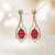American Diamond Designer Earring in Red Color (E16) - PAAIE