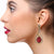 American Diamond Designer Earring in Red Color (E16) - PAAIE