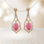 American Diamond Designer Earring in Pink Color (E18) - PAAIE