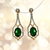 American Diamond Designer Earring in Green Color (E17) - PAAIE