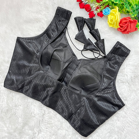 Black Colored Designer Shimmer Blouse For Wedding & Party Wear For Women (D1334)