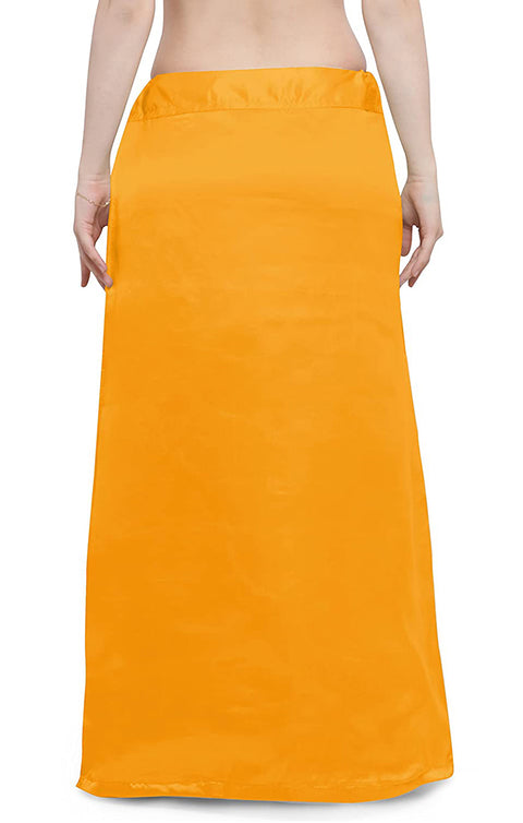 Readymade Petticoats in Dark Yellow Color for Saree (Satin)