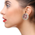 American Diamond Designer Earring in Magenta Color (E19) - PAAIE