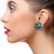 American Diamond Designer Earring in Green Color (E21) - PAAIE