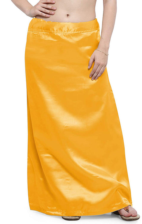 Readymade Petticoats in Dark Yellow Color for Saree (Satin)