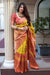 Banarasi Silk Designer Mustard And Red Color Saree - PAAIE