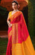 Designer Red/Yellow Brasso Printed Saree for Casual Wear (D444)