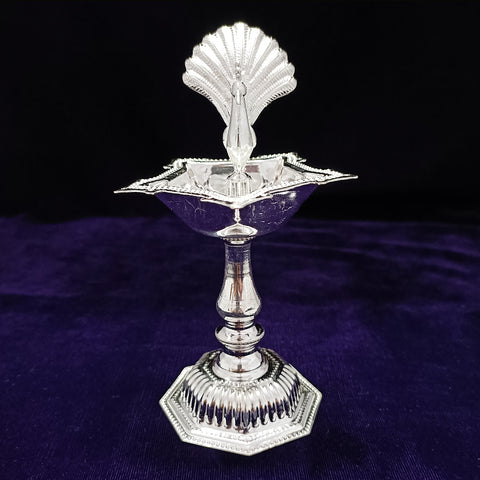 925 Silver Peacock Long Diya (Design 42) - PAAIE