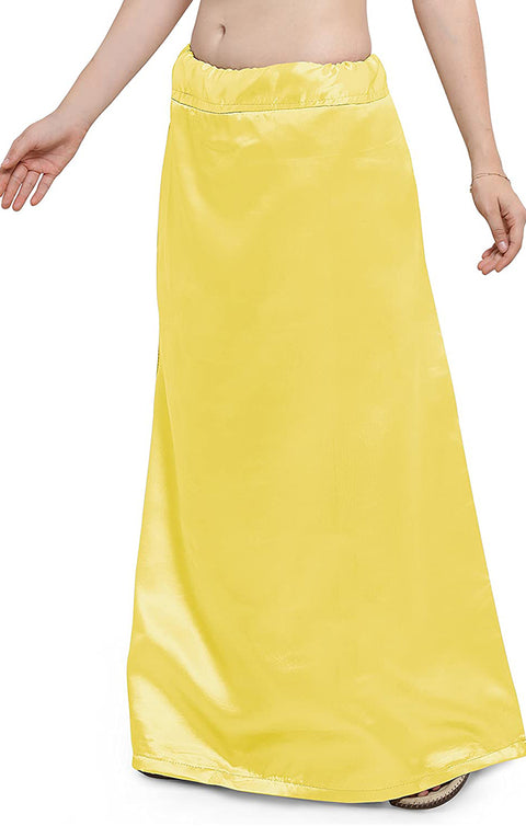 Free Size Readymade Petticoats in Yellow Color (Satin)