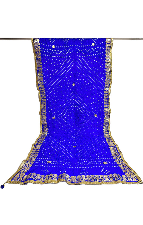 Fashionable Women's Blue Bandhej Dupatta/Chunni For Casual, Party (D23)