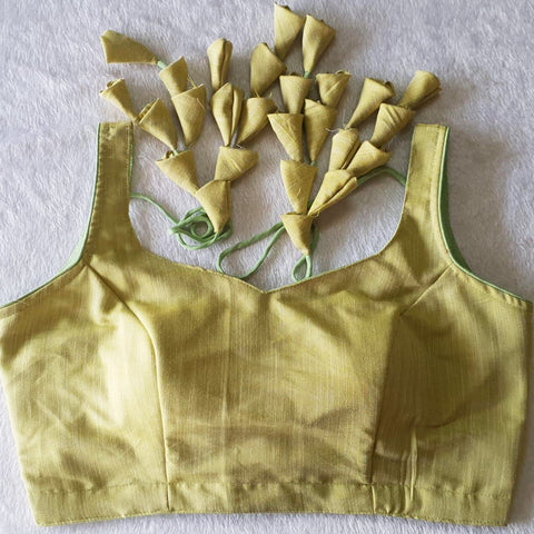 Gorgeous Silk Fabric Beige Fully Stitched Blouse For Casual Party (Design 234) - PAAIE