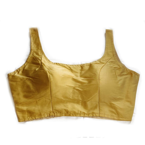 Bright Gold Silk Fabric Blouse For Regular & Casual Wear (Design 252) - PAAIE