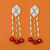Dangle Earrings with Ruby Red Beads - PAAIE