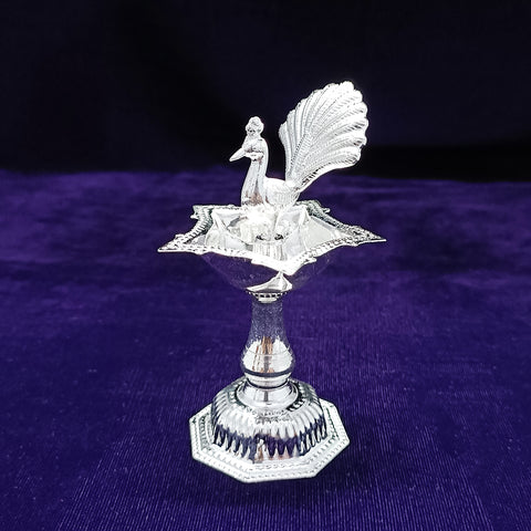 925 Silver Peacock Long Diya (Design 42) - PAAIE