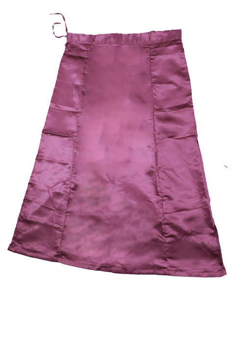Free Size Readymade Petticoats in Wine Color (Satin) - PAAIE