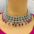 Designer Semi-Precious American Diamond & Ruby Necklace with Earrings (D461)