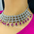Designer Semi-Precious American Diamond & Ruby Necklace with Earrings (D461)
