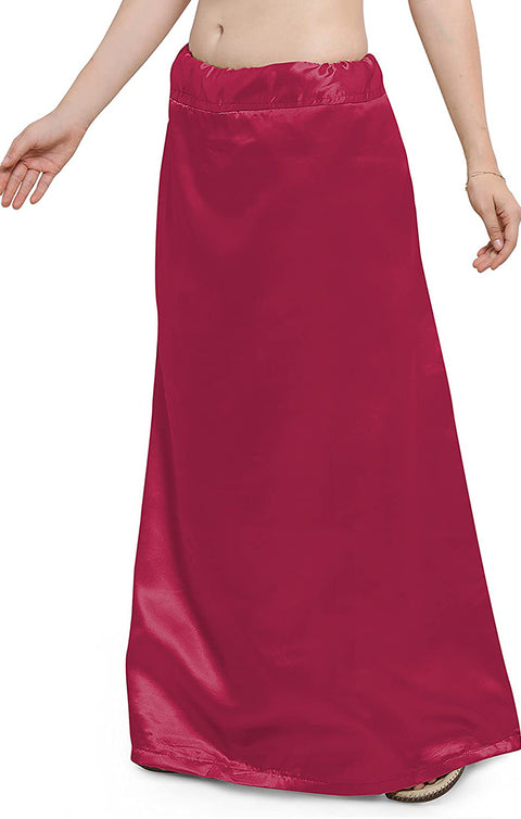 Free Size Readymade Petticoats in Wine Color (Satin)