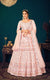 Designer Wedding Engagement Pink Embroidered & Mirror Georgette Lehenga Choli (D28)