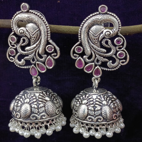Traditional Style Oxidized Earrings with Stone for Casual Party (E93) - PAAIE