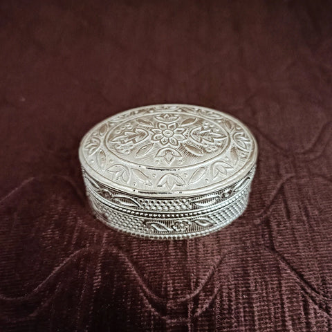 925 Pure Silver Designer Kumkum Box (Design 51)