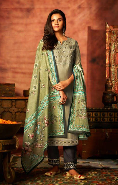 Sensational Green Color Designer Suit with Dupatta In Modern Style (K427)