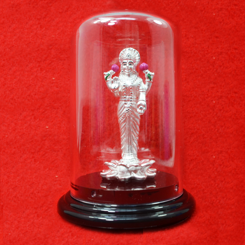 999 Pure Silver Lakshmi Idol with lotus - PAAIE
