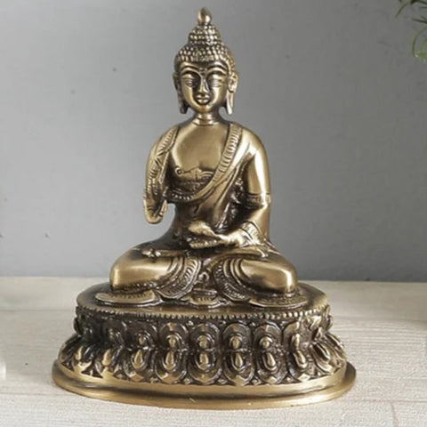 Brass Budda Meditation Showpiece, Home Decor Items, Brass Buddha Statue, Home Decor Accessories (Design 56)