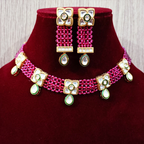Designer Multi Layer Royal Kundan Necklace with Earrings (D253)