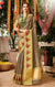Designer Golden/Brown Organza Printed Saree for Casual Wear (D454)