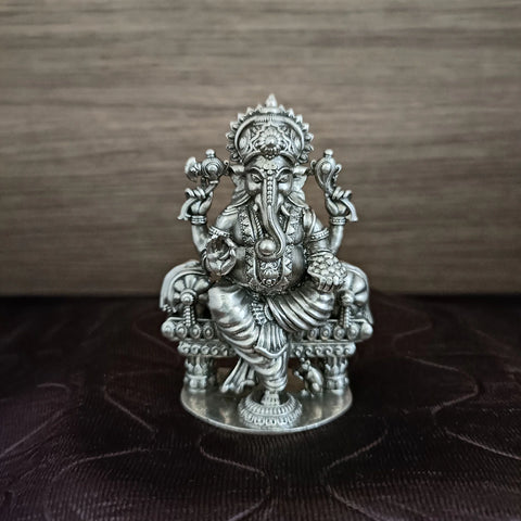 925 Pure Silver Ganesha Idol For House Warming (D9)