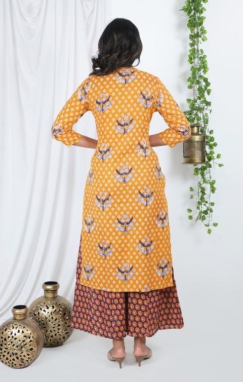 Indian Ethnic Yellow Color Kurti with Plazzo (K71) - PAAIE