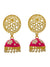 Floral Designer Bright Pink Jhumki with Intricate Studs - PAAIE