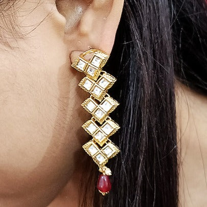 Beautiful Kundan Contemporary Earrings