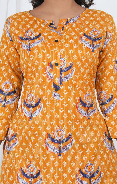 Indian Ethnic Yellow Color Kurti with Plazzo (K71) - PAAIE