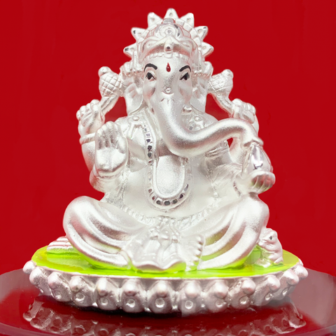 999 Pure Silver Large Circular Ganesha - PAAIE