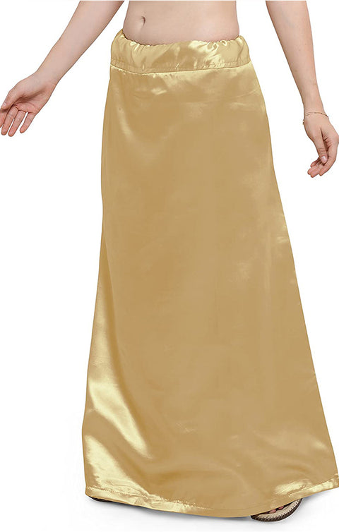 Readymade Petticoats in Dark Golden Color for Saree (Satin)
