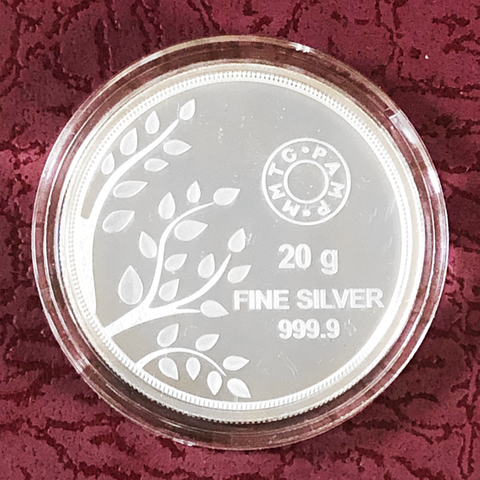 999 MMTC Pure Silver 20 Grams Coin (Design 1) - PAAIE
