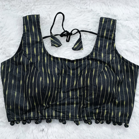 Women's Cotton Designer Readymade Blouse with Ikkat Work (Design 214)